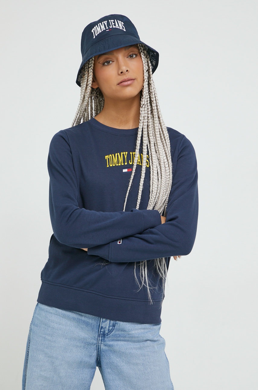 

Суичър Tommy Jeans в тъмносиньо с изчистен дизайн, Тъмносин