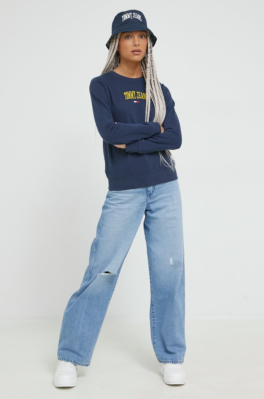 

Кофта Tommy Jeans женская цвет синий однотонная
