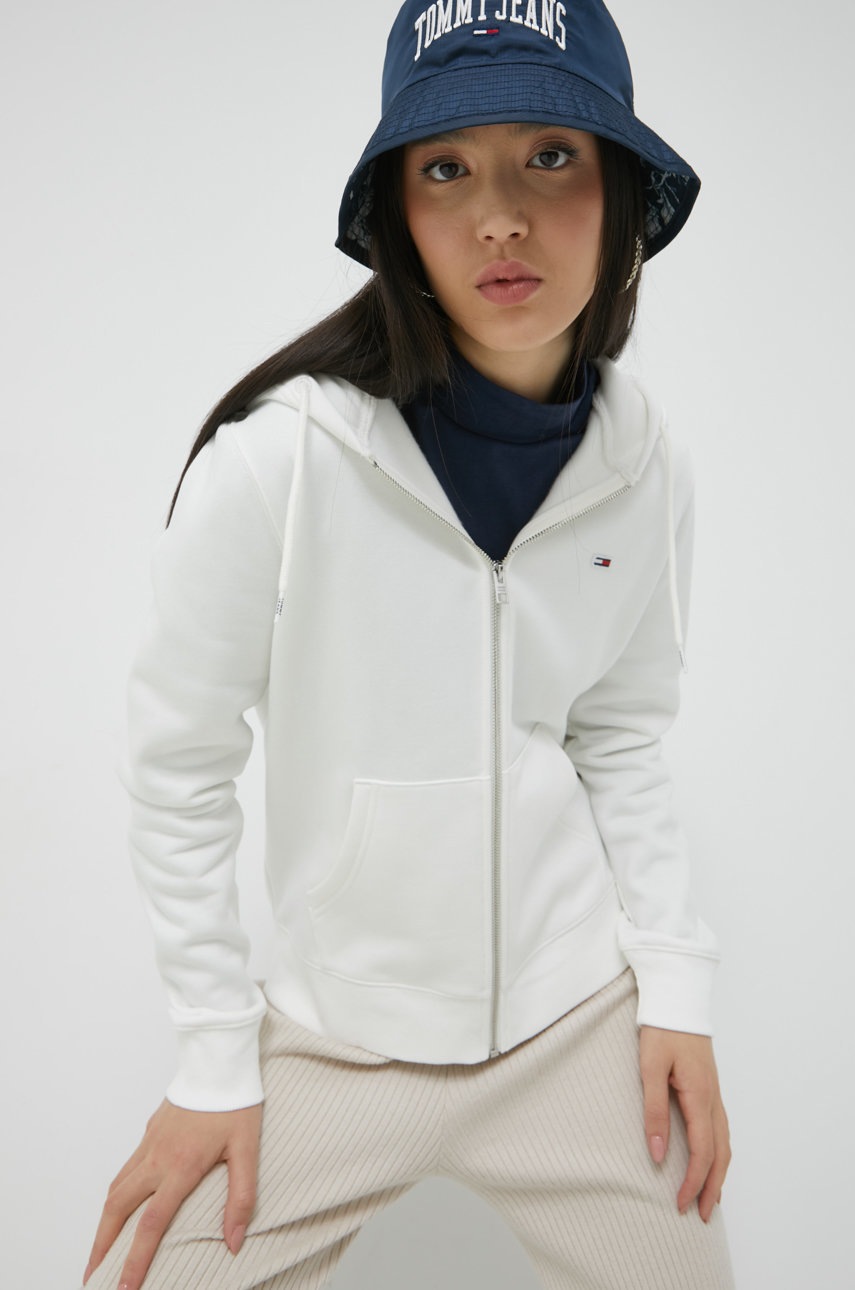 

Суичър Tommy Jeans в бяло с изчистен дизайн, Бял