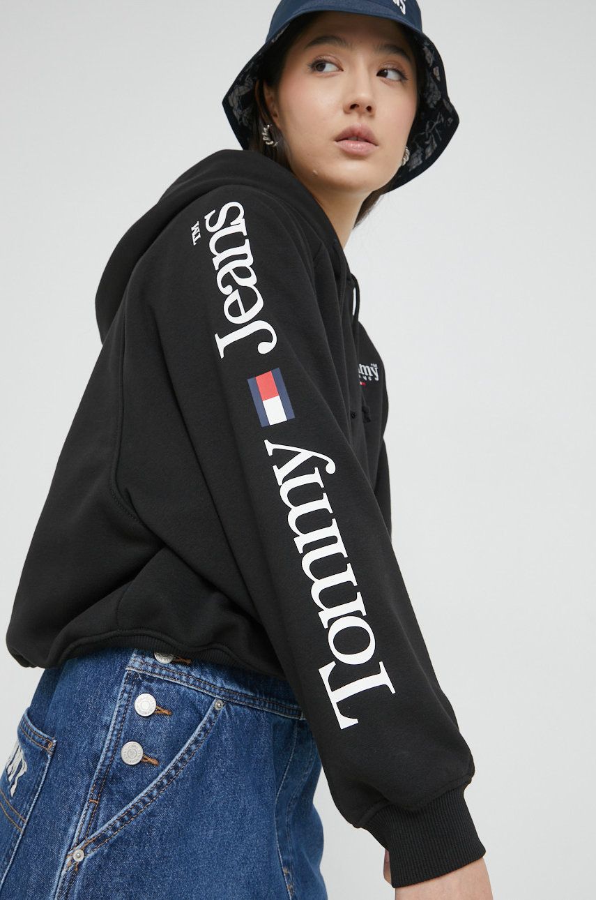 Tommy Jeans bluza femei, culoarea negru, neted Pret Mic answear.ro imagine noua gjx.ro