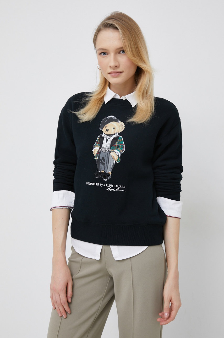 

Суичър Polo Ralph Lauren в черно с принт, Черен