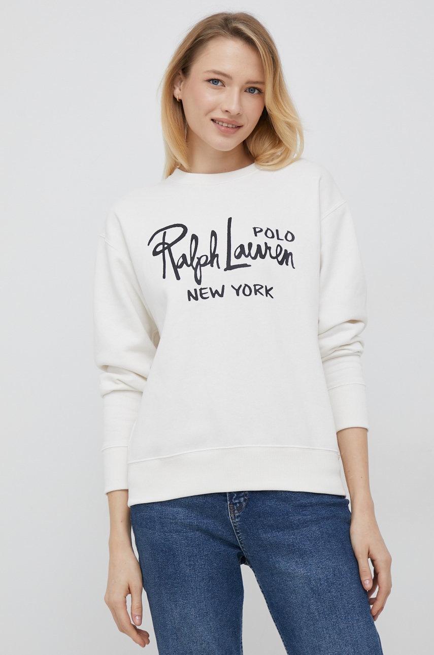 

Кофта Polo Ralph Lauren жіноча колір білий з принтом