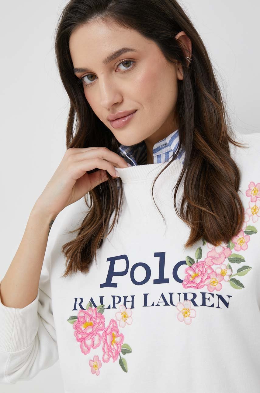 

Суичър Polo Ralph Lauren в бяло с апликация, Бял