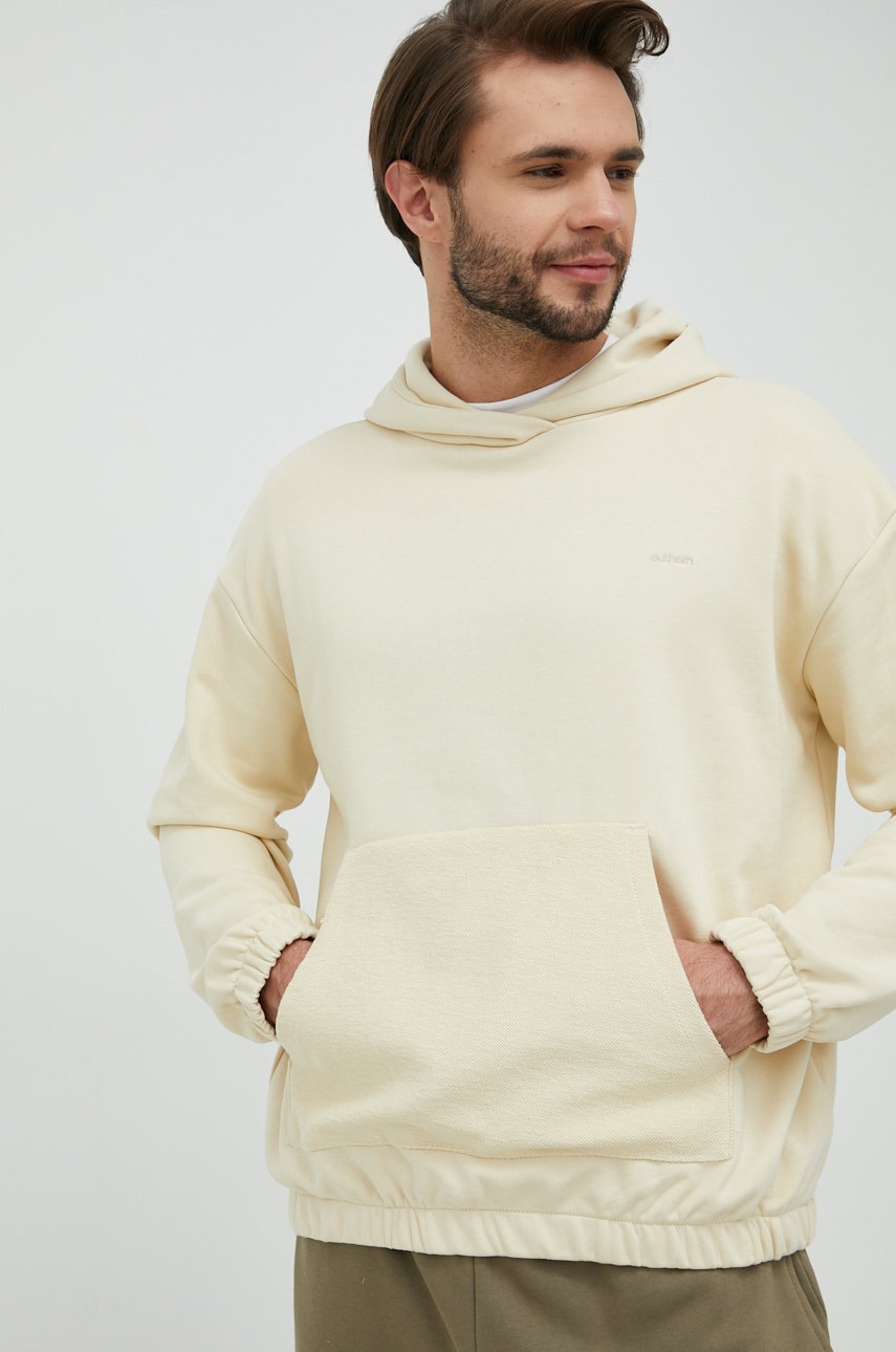Outhorn bluza femei, culoarea bej, cu glugă, neted
