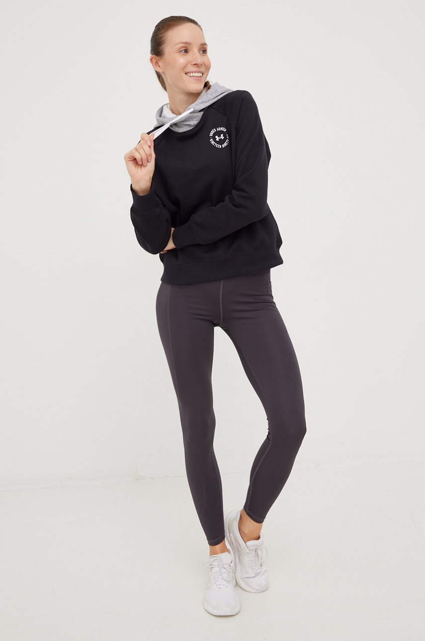 

Кофта Under Armour жіноча колір чорний з капюшоном однотонна
