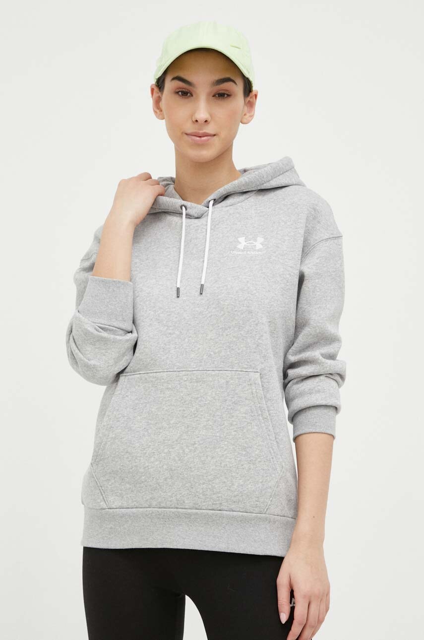 Under Armour Bluza Femei, Culoarea Gri, Cu Gluga, Neted 1373033-690