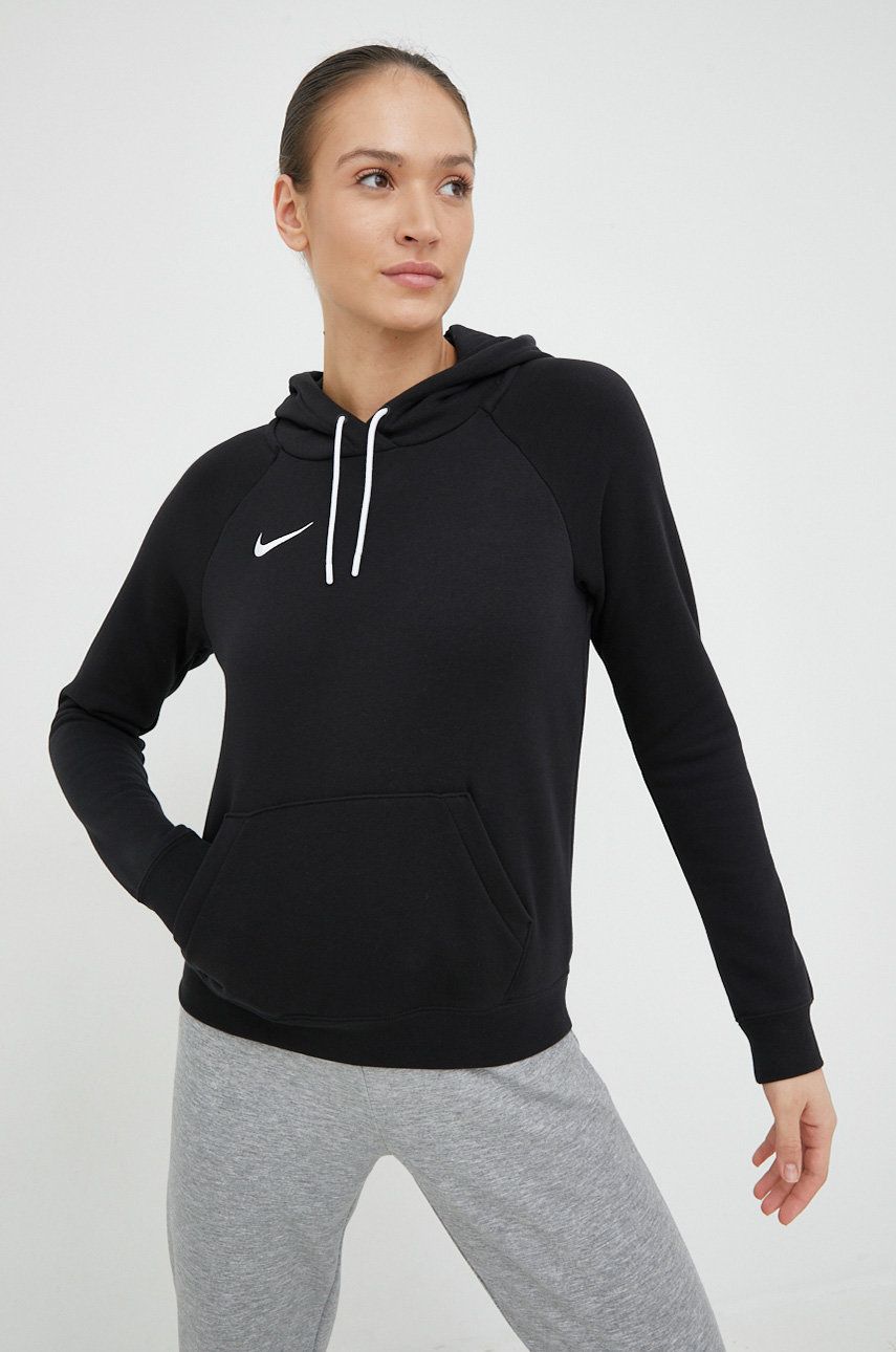 Nike bluza femei, culoarea negru, cu glugă, neted answear.ro