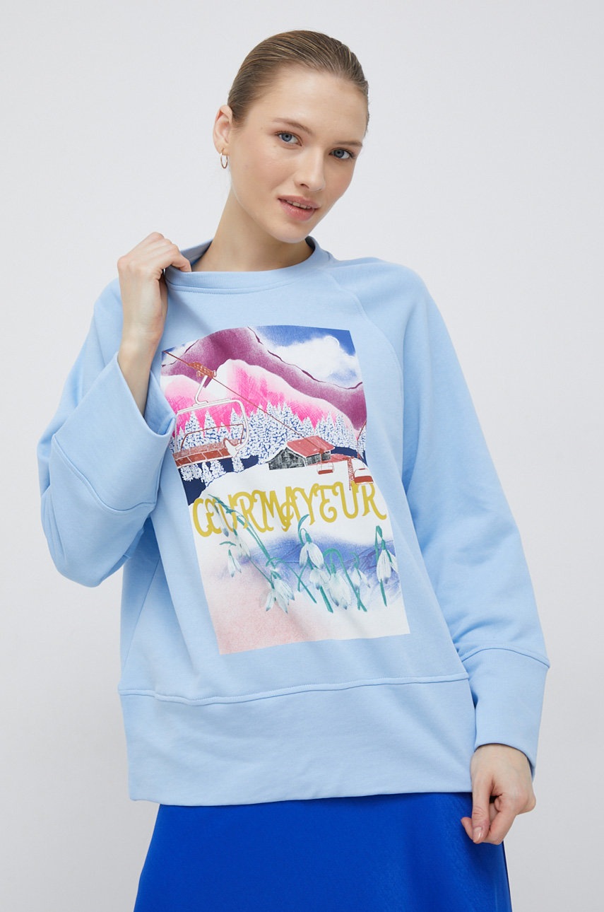 

Памучен суичър United Colors of Benetton с принт, Син