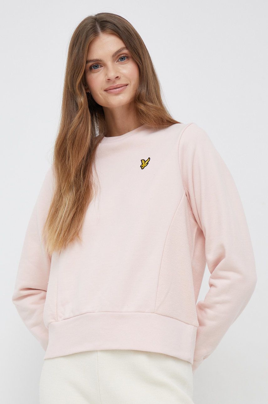 Lyle & Scott Hanorac De Bumbac Femei, Culoarea Roz, Neted