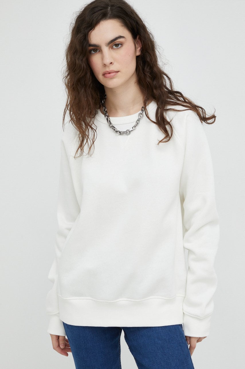 G-star raw bluza femei, culoarea alb, neted