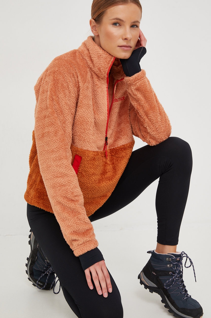 

Спортивная кофта Marmot Homestead Fleece женская цвет оранжевый узор