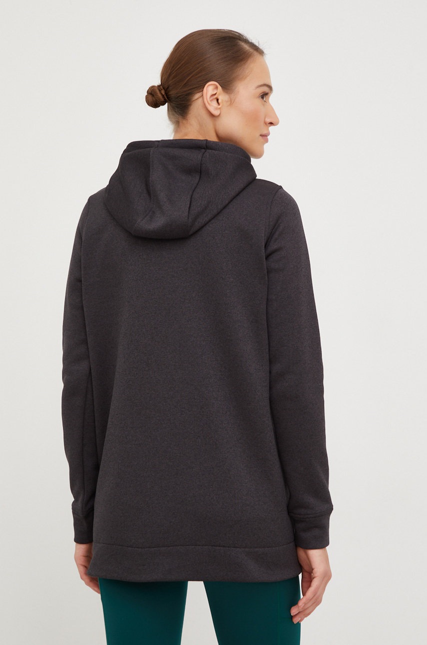 Αθλητική μπλούζα Burton Oak γυναικεία, χρώμα: γκρι, με κουκούλα φωτογραφία