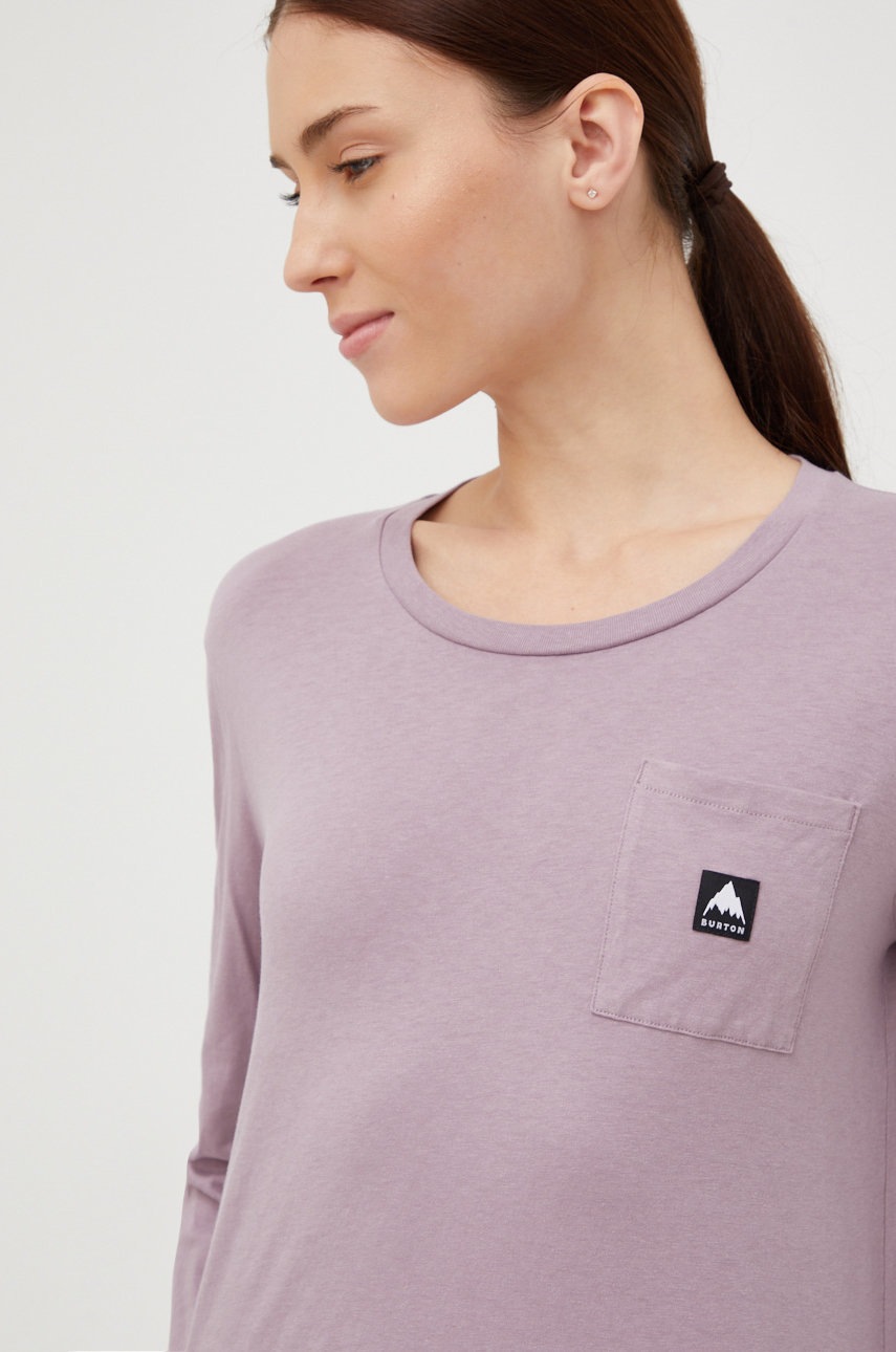 

Хлопковый лонгслив Burton цвет розовый