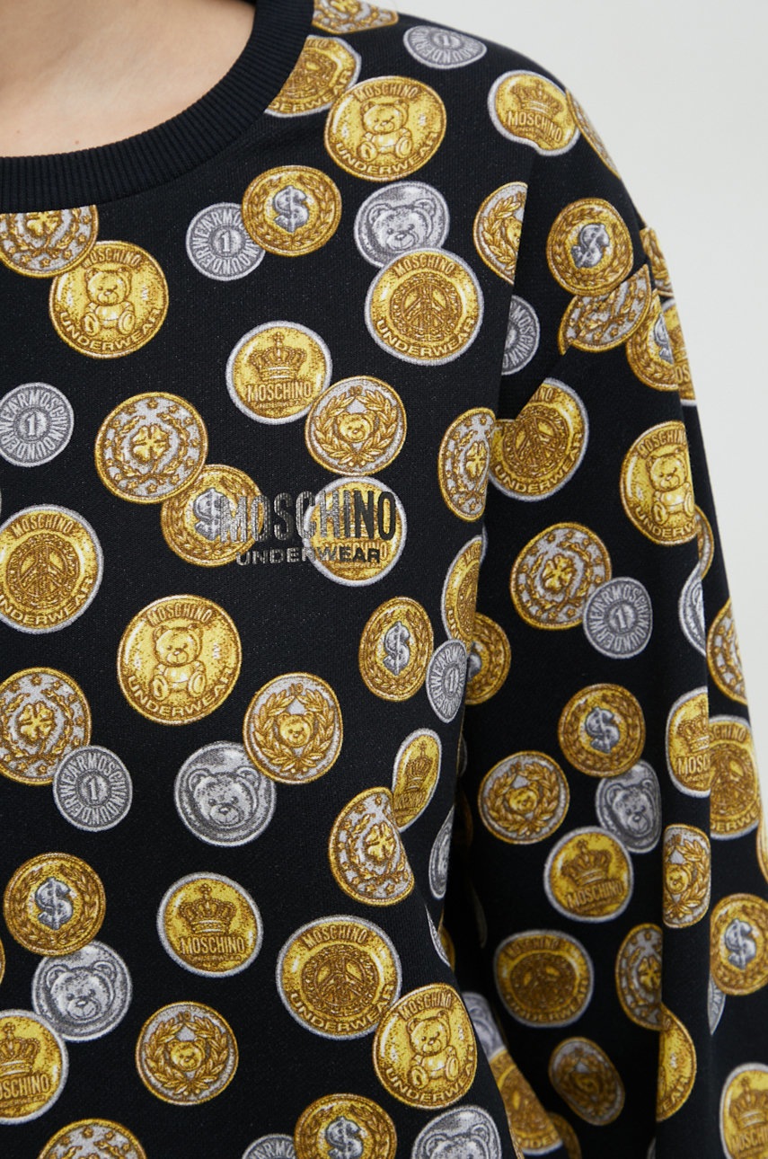 Μπλούζα Moschino Underwear χρώμα: μαύρο, φωτογραφία