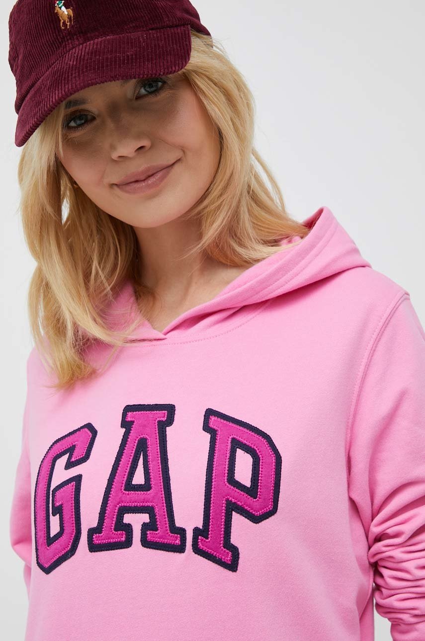 

Суичър GAP в лилаво с качулка с десен, Виолетов