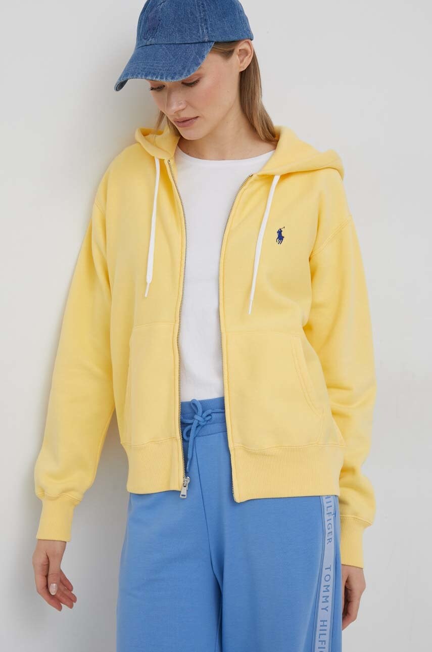 

Суичър Polo Ralph Lauren в жълто с качулка с апликация, Жълт