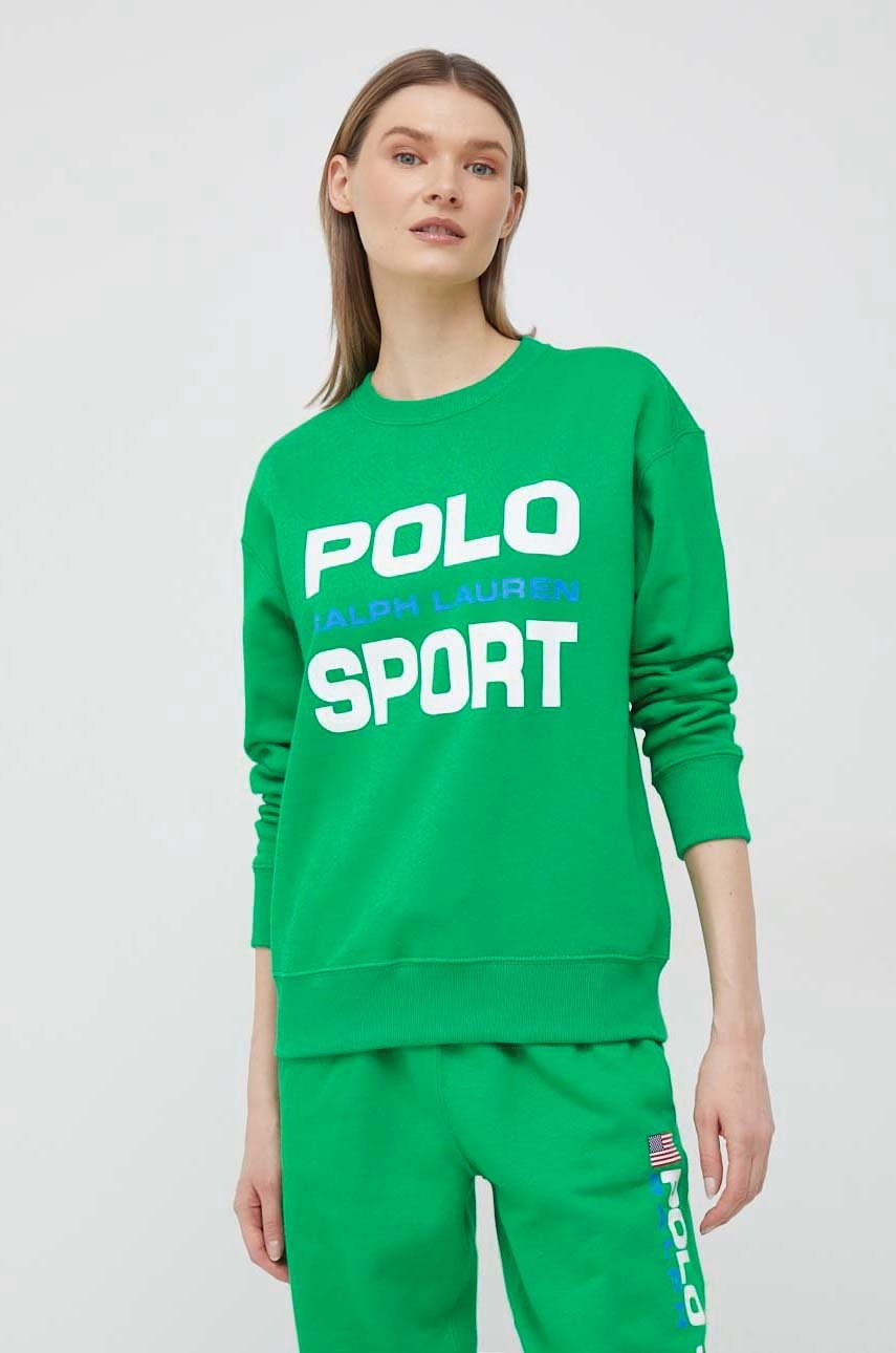 

Суичър Polo Ralph Lauren в зелено с принт, Зелен
