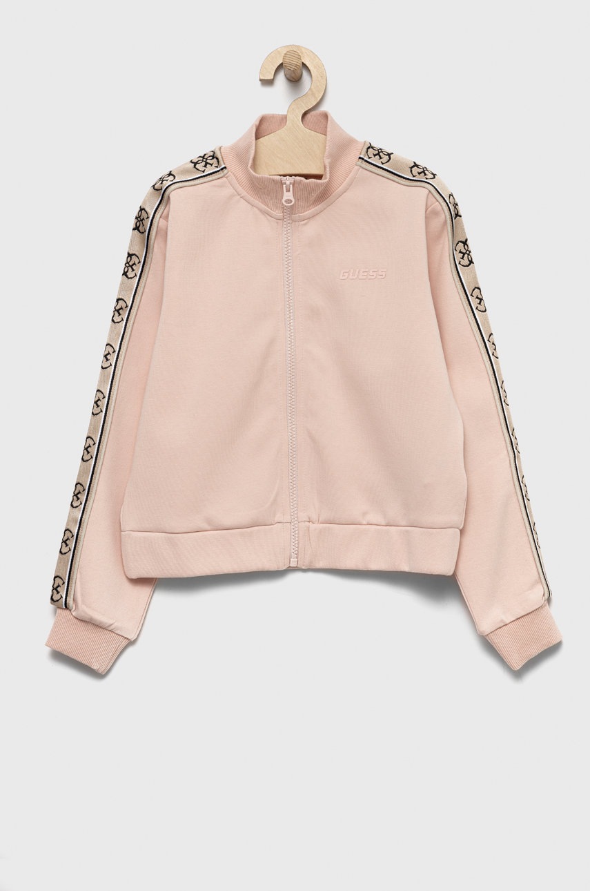 

Детски суичър Guess в розово с апликация, Розов