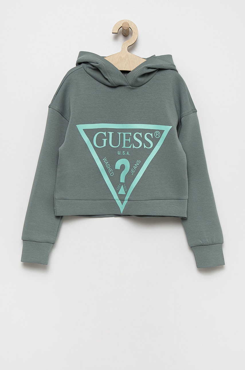 

Дитяча кофта Guess колір бірюзовий з принтом