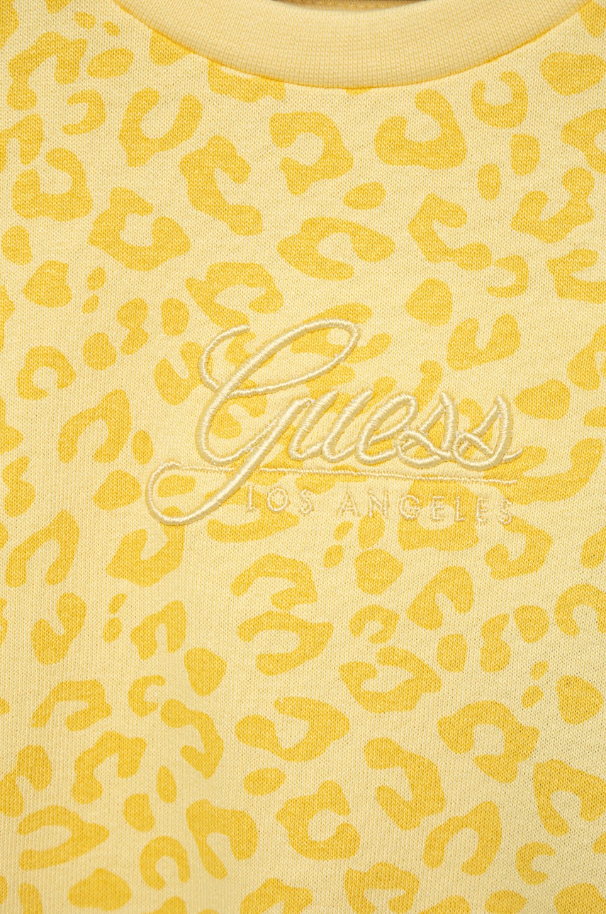 

Детская хлопковая кофта Guess цвет жёлтый узор