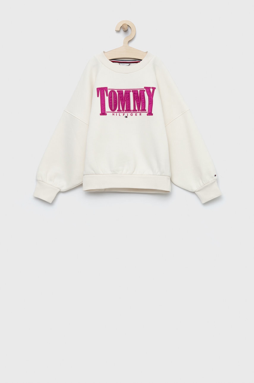 Детская кофта Tommy Hilfiger цвет бежевый с аппликацией Детская кофта Tommy Hilfiger цвет бежевый с аппликацией