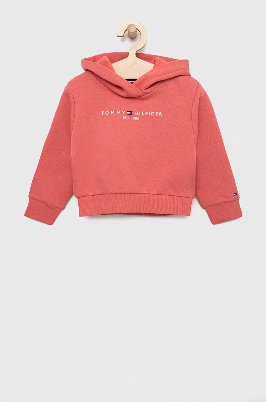 

Детская кофта Tommy Hilfiger цвет розовый с капюшоном с аппликацией