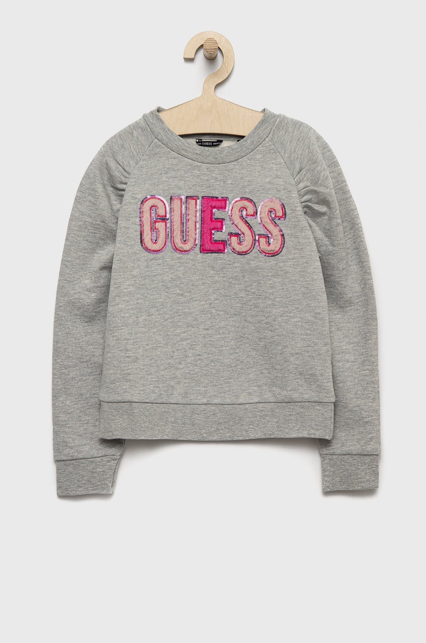 

Детская кофта Guess цвет серый с аппликацией