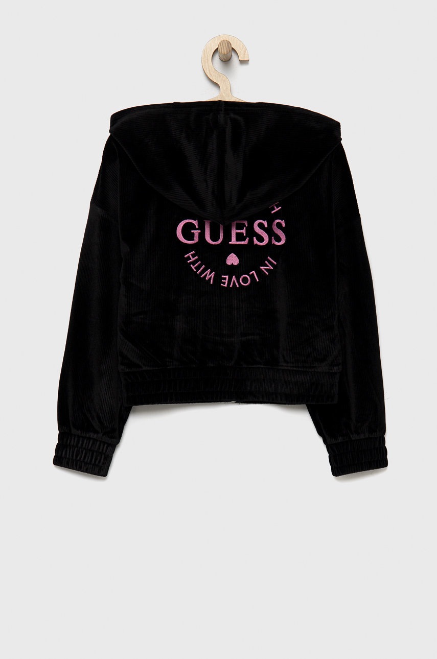 

Детская кофта Guess цвет чёрный с аппликацией