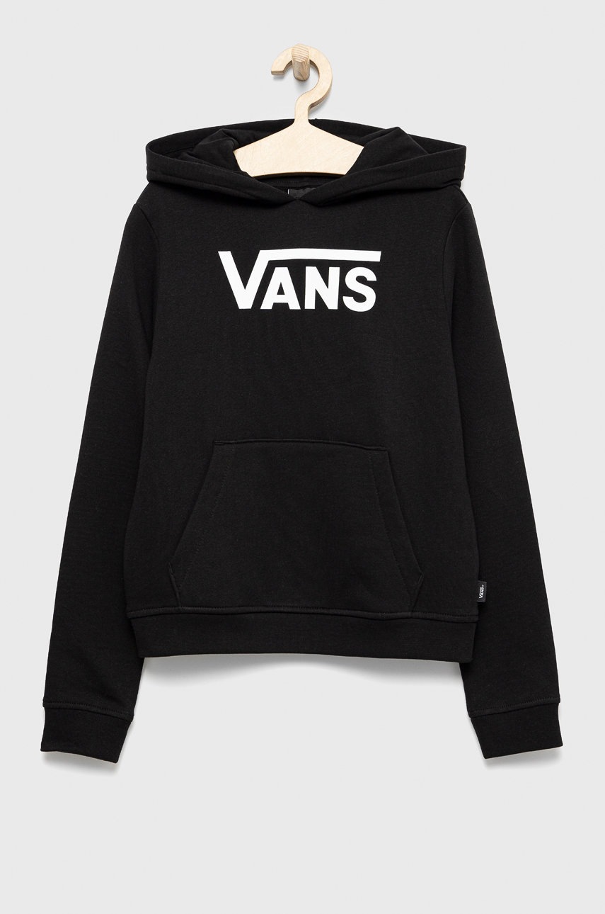 Дитяча бавовняна кофта Vans колір чорний з принтом Дитяча бавовняна кофта Vans колір чорний з принтом