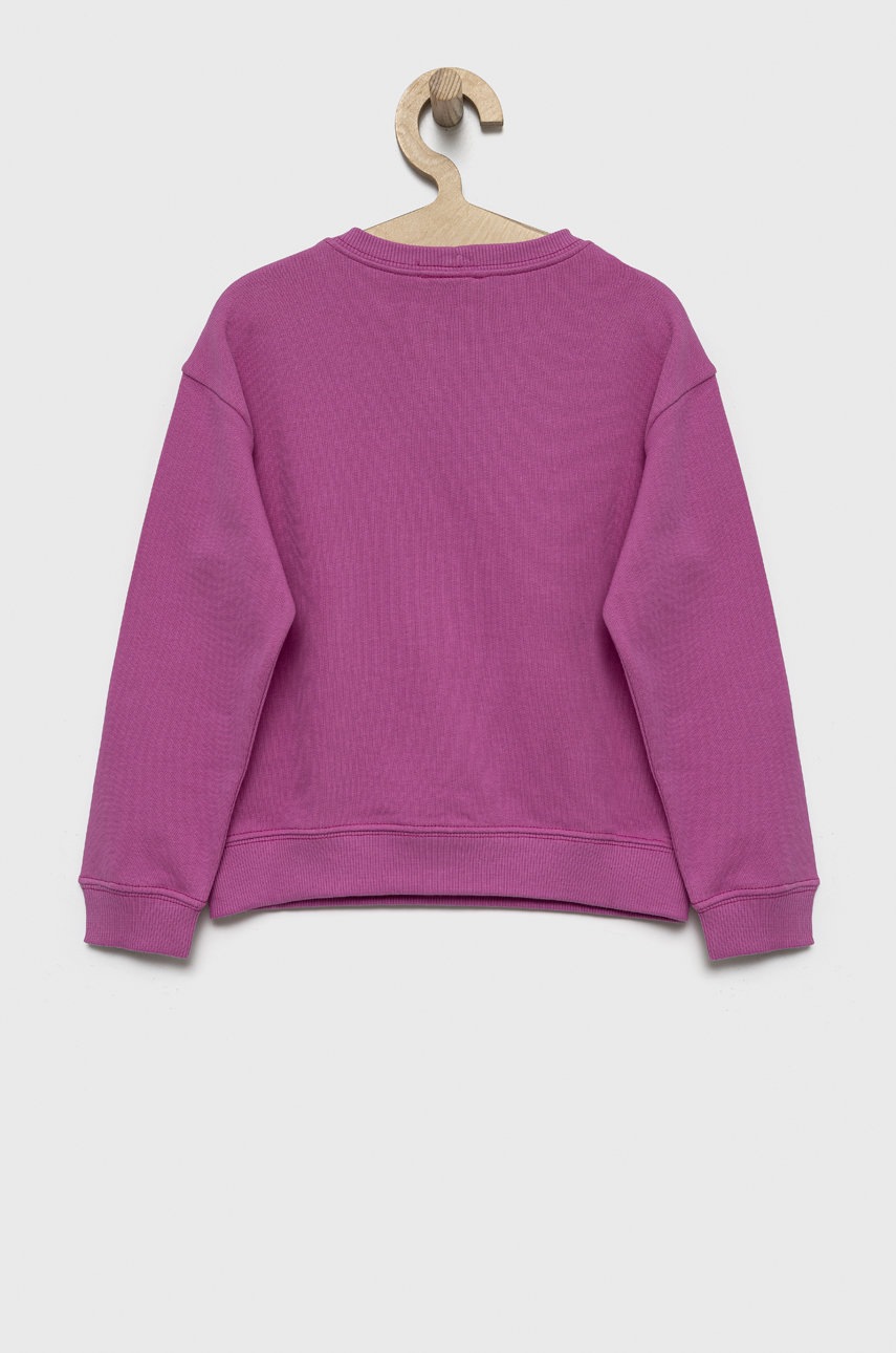 

Детская хлопковая кофта United Colors of Benetton цвет фиолетовый с принтом