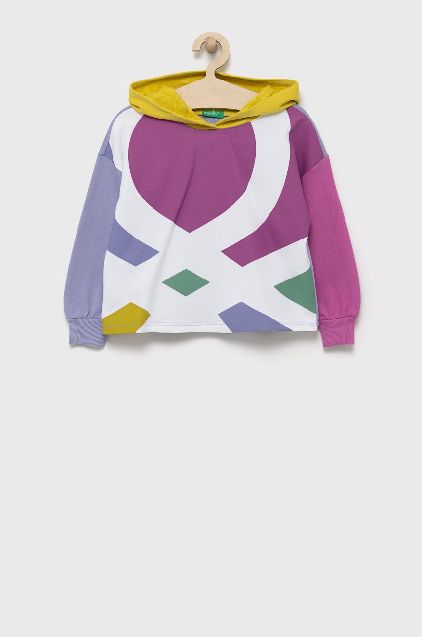

Детски памучен суичър United Colors of Benetton с десен, Многоцветен