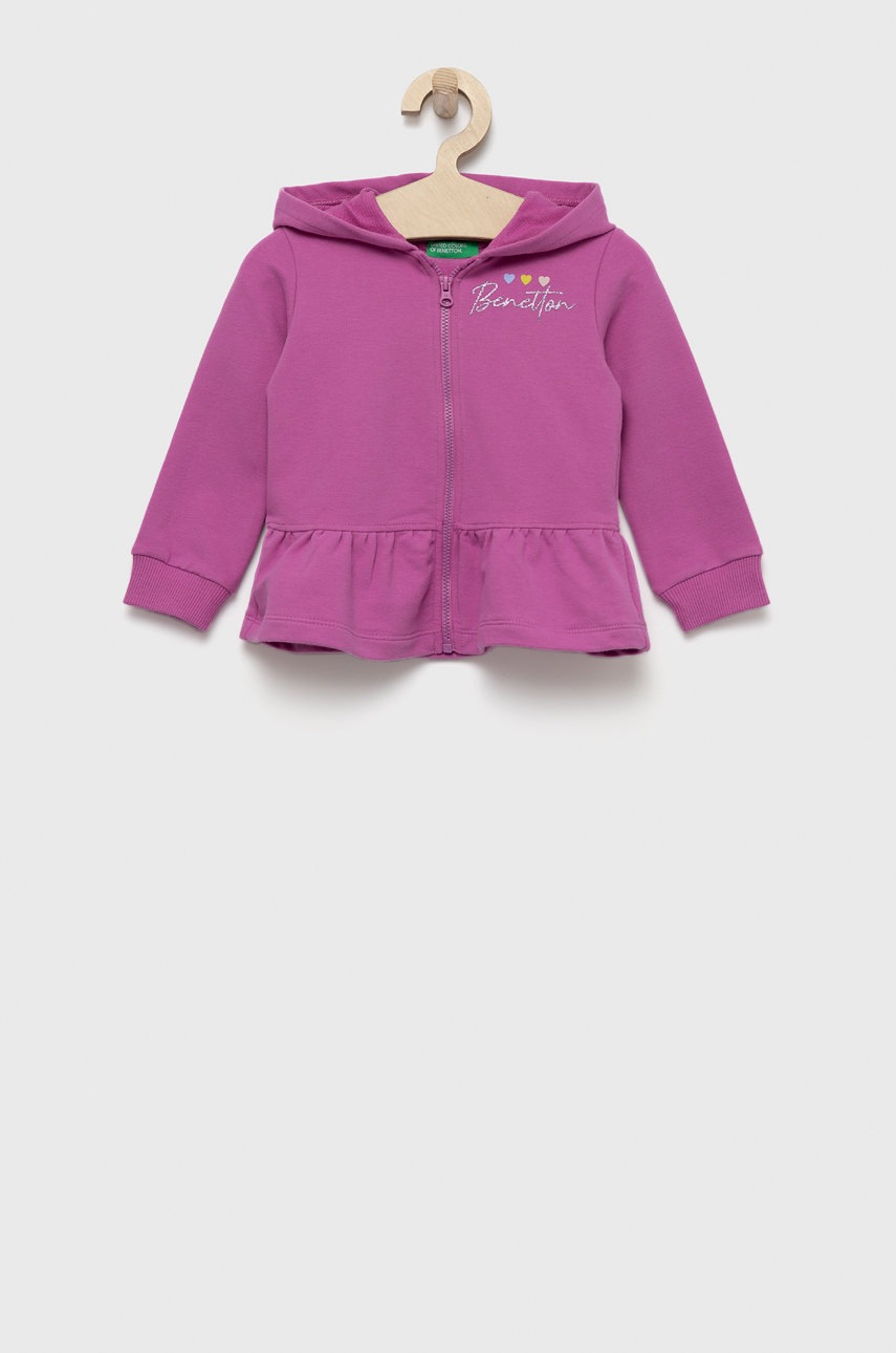 

Детски суичър United Colors of Benetton в лилаво с принт, Виолетов