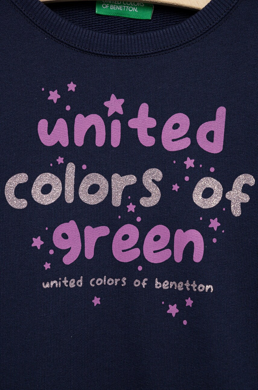 

Дитяча бавовняна кофта United Colors of Benetton колір синій з принтом