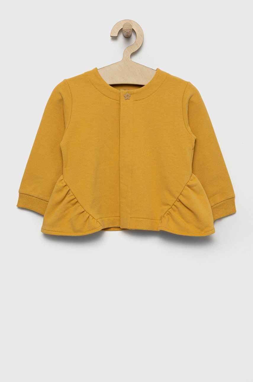 United Colors of Benetton bluza copii culoarea galben, neted