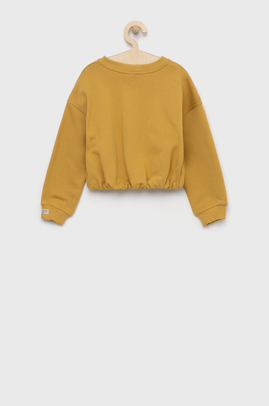 Детская кофта United Colors of Benetton цвет жёлтый однотонная