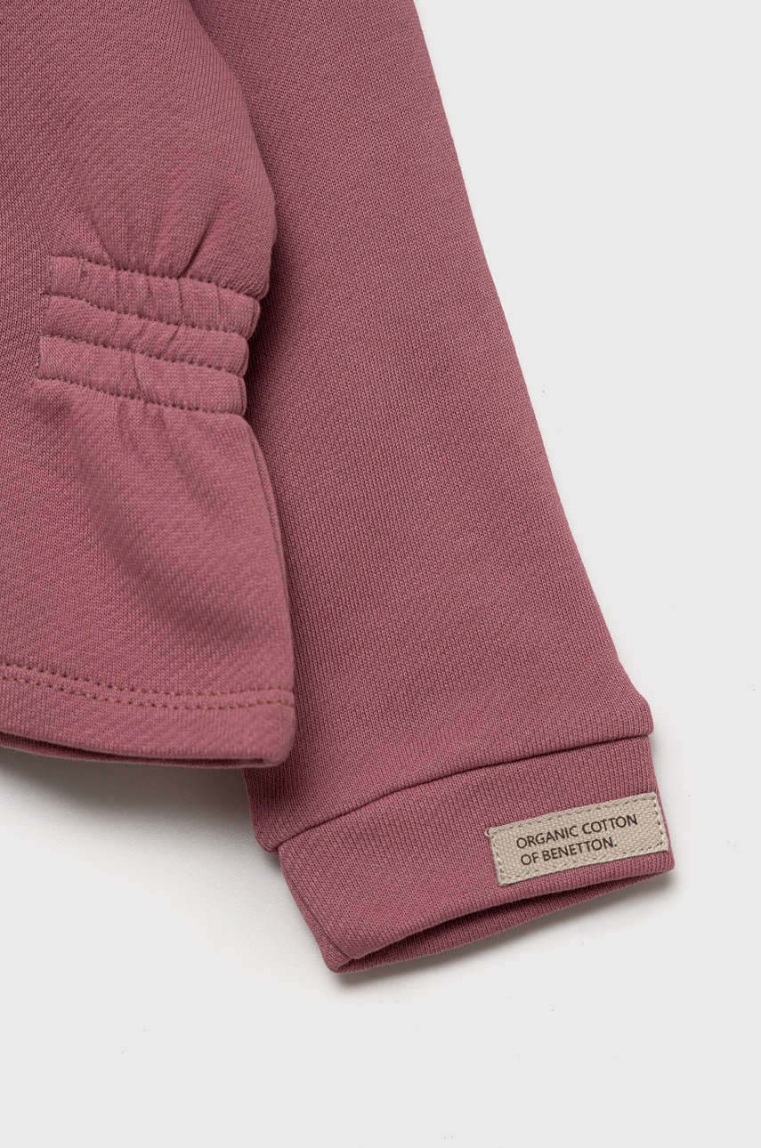 

Детская хлопковая кофта United Colors of Benetton цвет фиолетовый однотонная