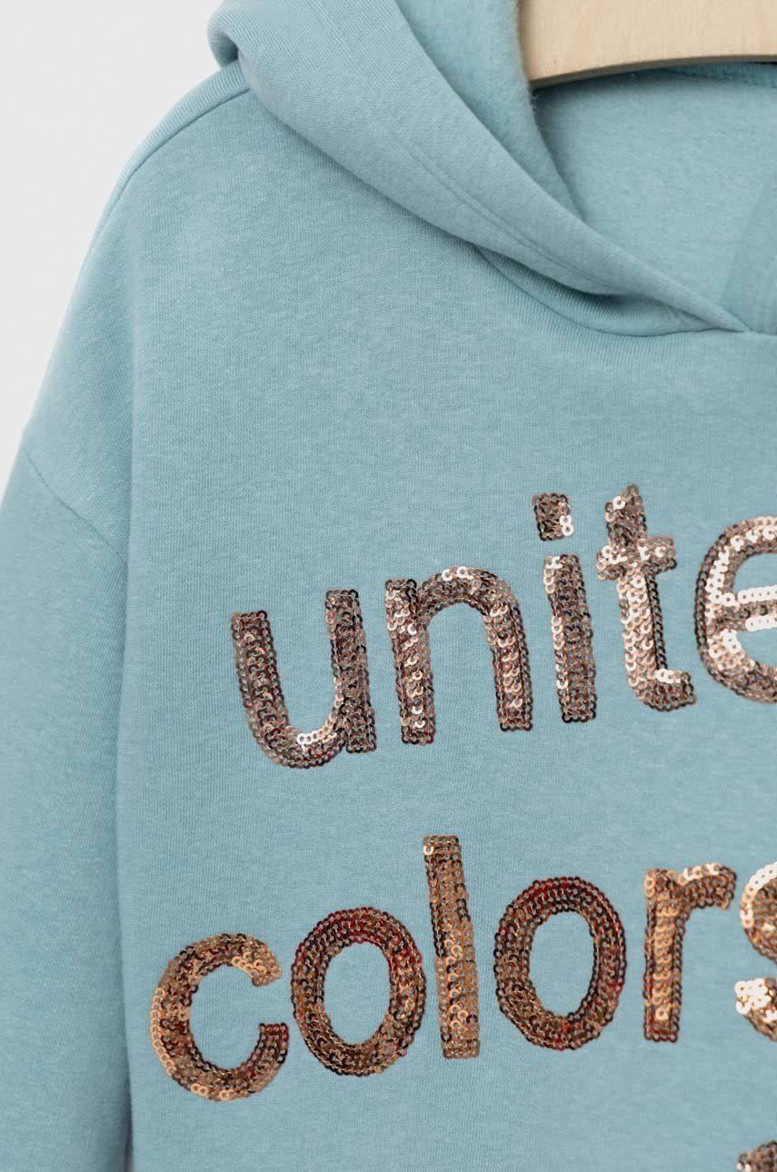 United Colors Of Benetton Bluza Copii Cu Glugă, Cu Imprimeu