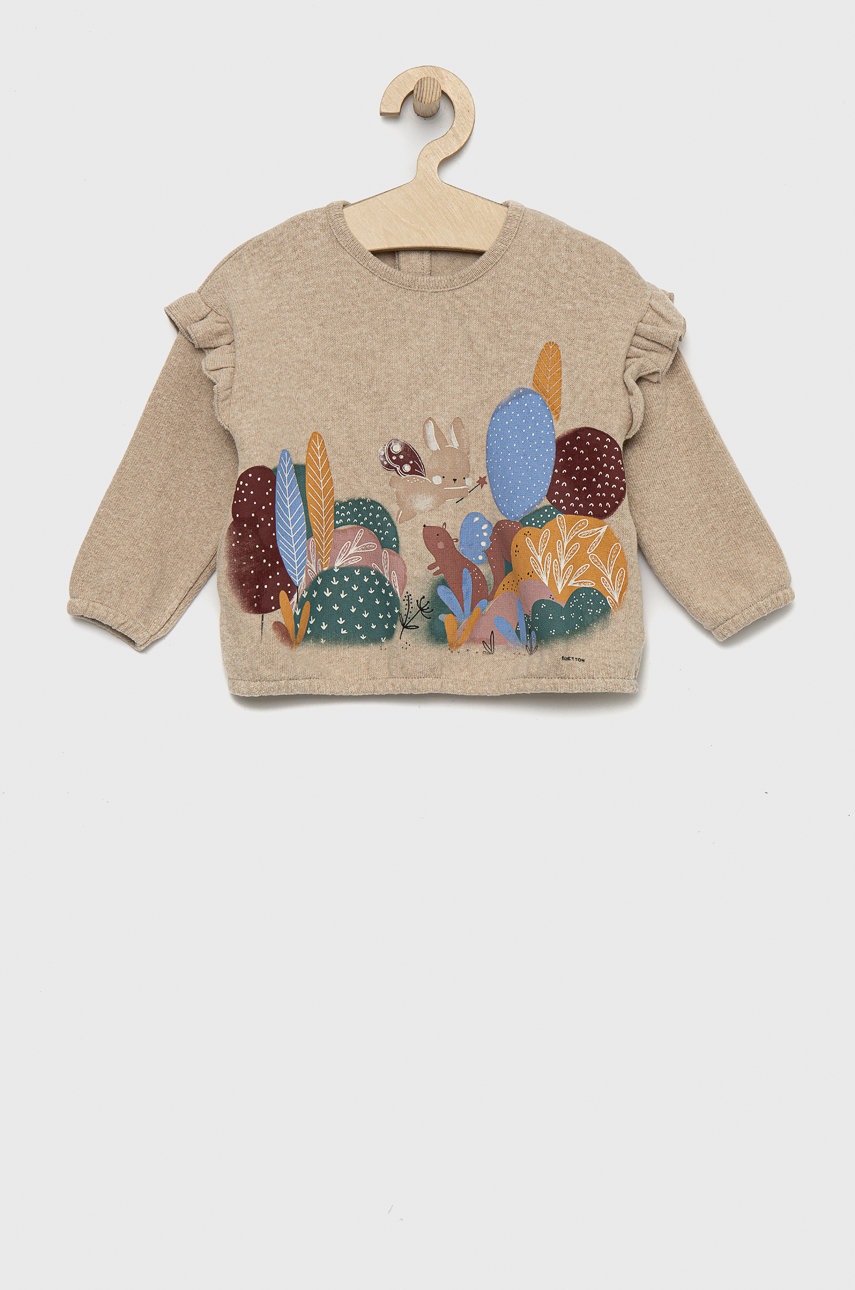 

Дитячий светр United Colors of Benetton колір бежевий легкий