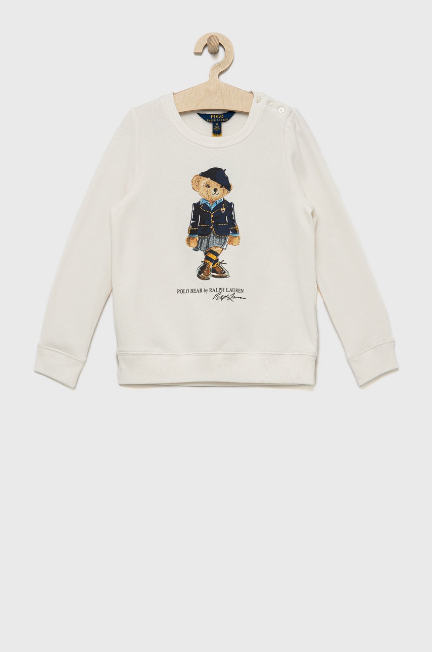 

Детски суичър Polo Ralph Lauren в бяло с принт, Бял