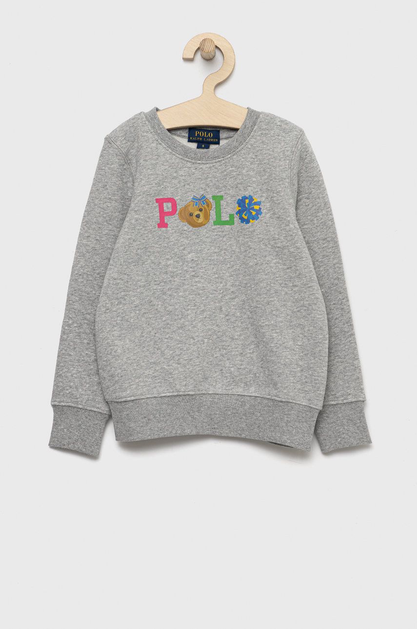Детская кофта Polo Ralph Lauren цвет серый с принтом Детская кофта Polo Ralph Lauren цвет серый с принтом