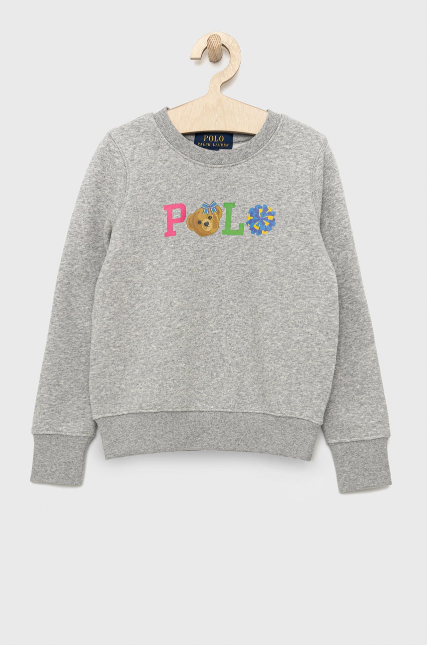 

Детски суичър Polo Ralph Lauren в сиво с принт, Сив