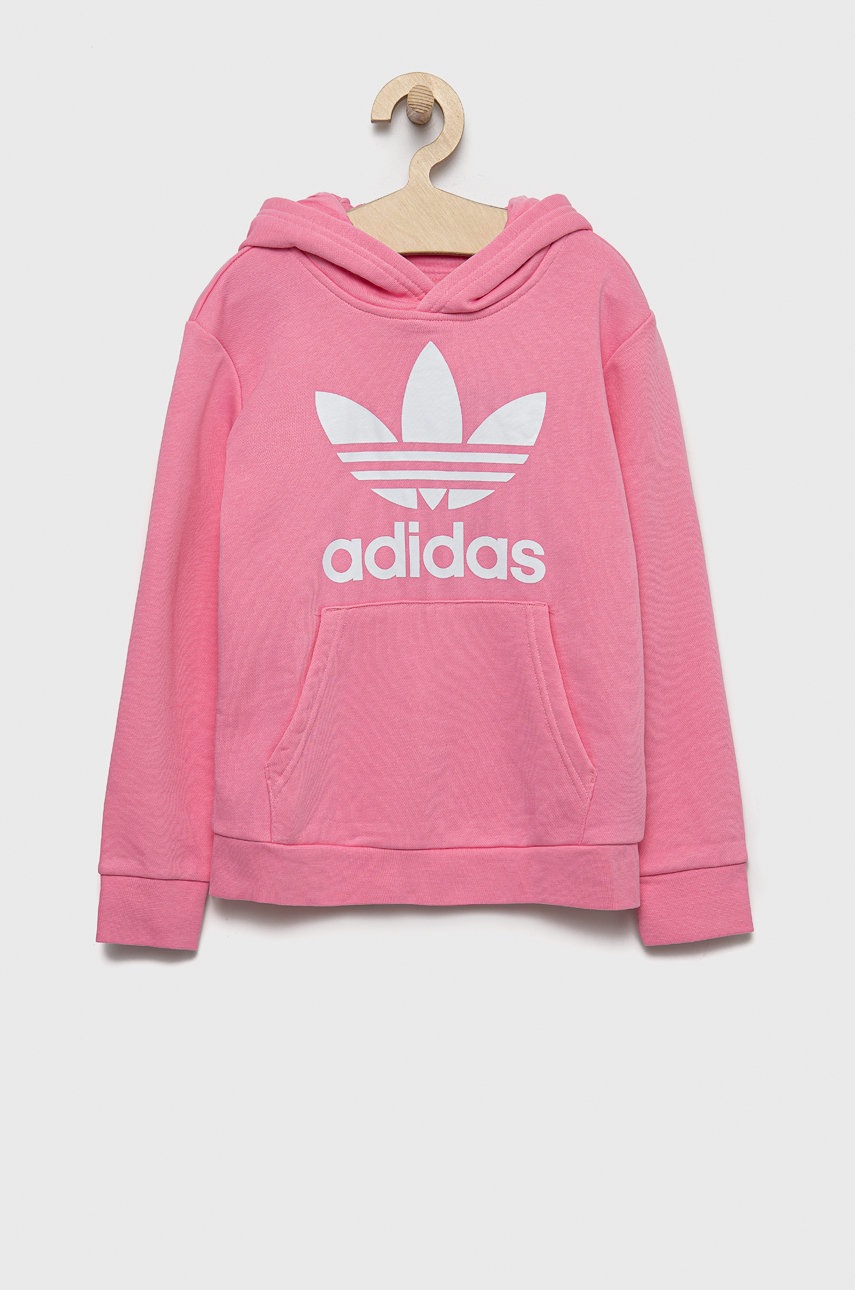 adidas Originals bluza copii culoarea roz, cu imprimeu