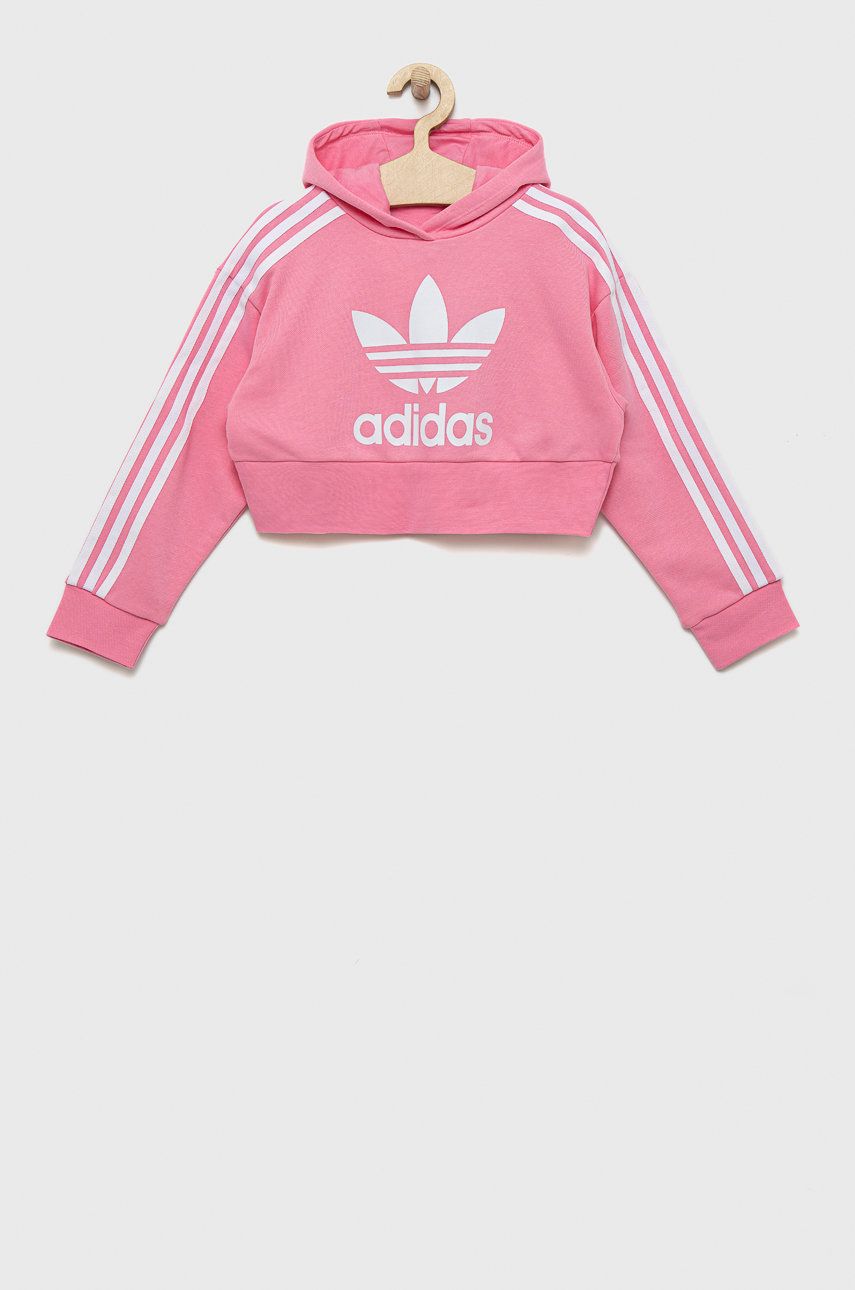 adidas Originals bluza copii culoarea roz, cu imprimeu