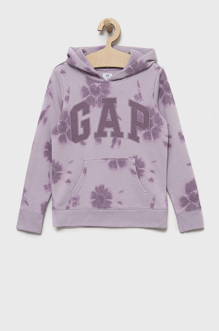 

Детски суичър GAP в лилаво с апликация, Виолетов