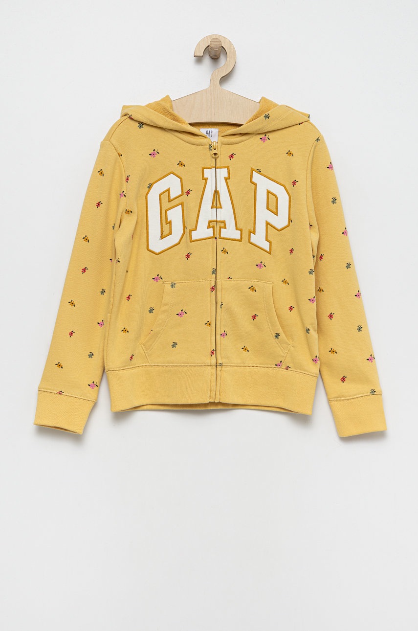

Детски суичър GAP в жълто с апликация, Жълт