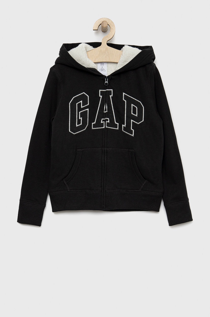 

Детски суичър GAP в черно с апликация, Черен