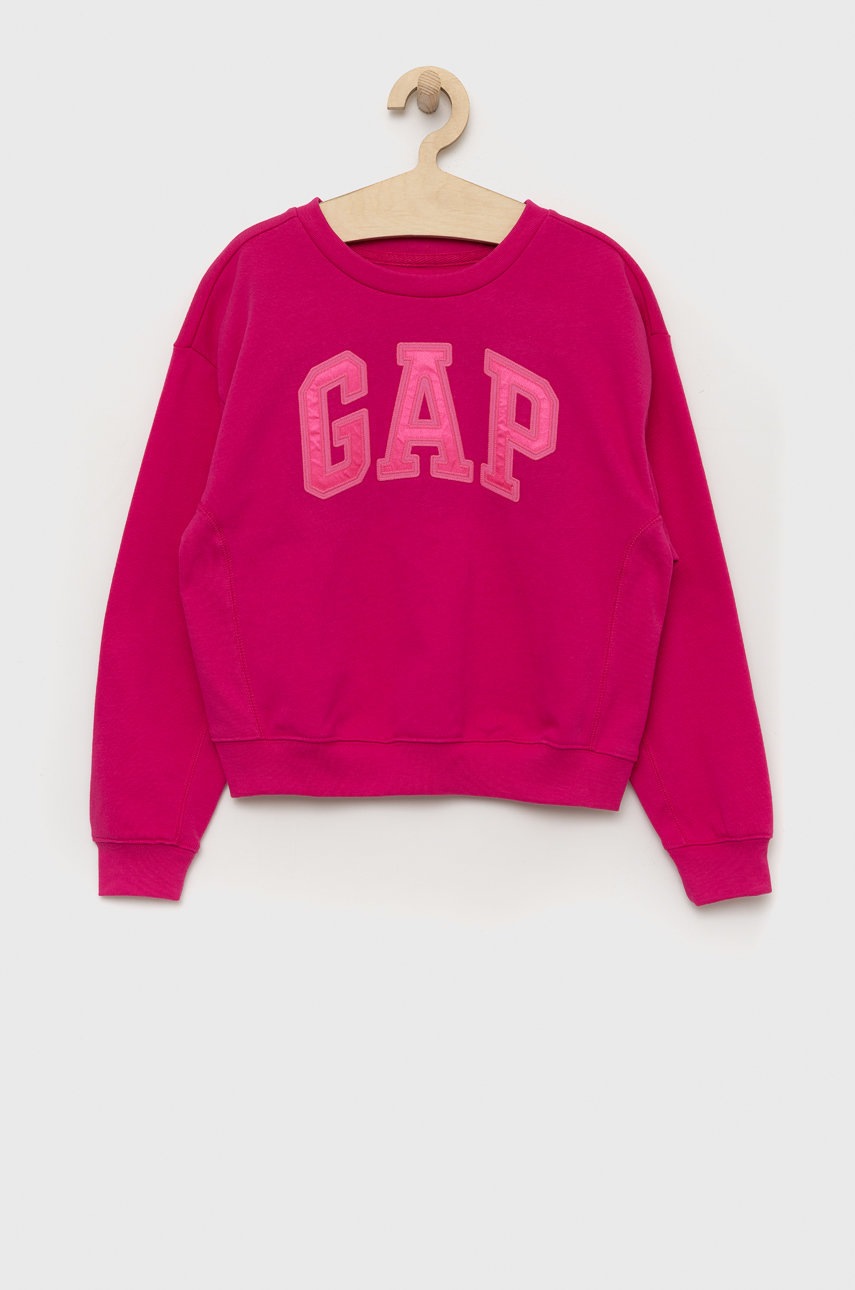 

Детски суичър GAP в розово с апликация, Розов