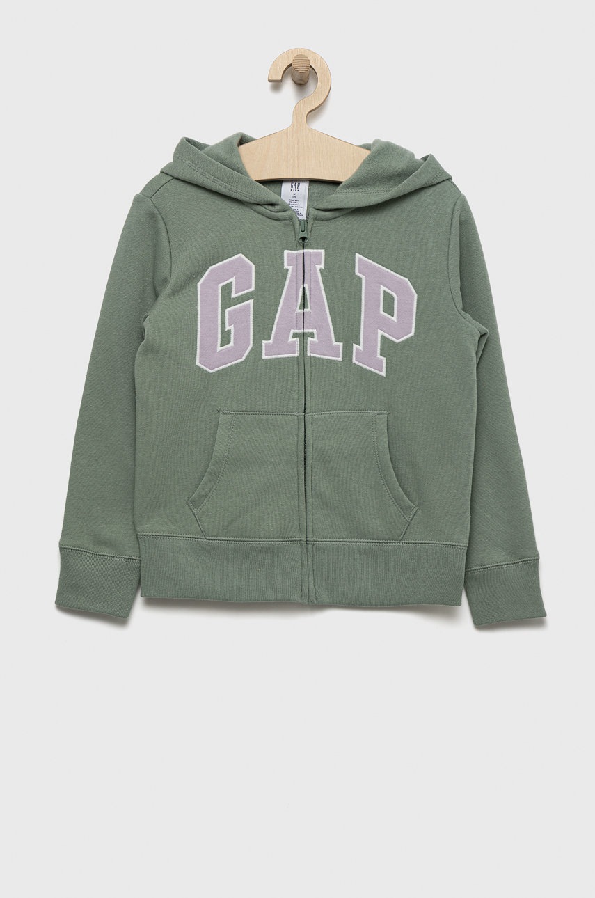 

Детски суичър GAP в зелено с апликация, Зелен