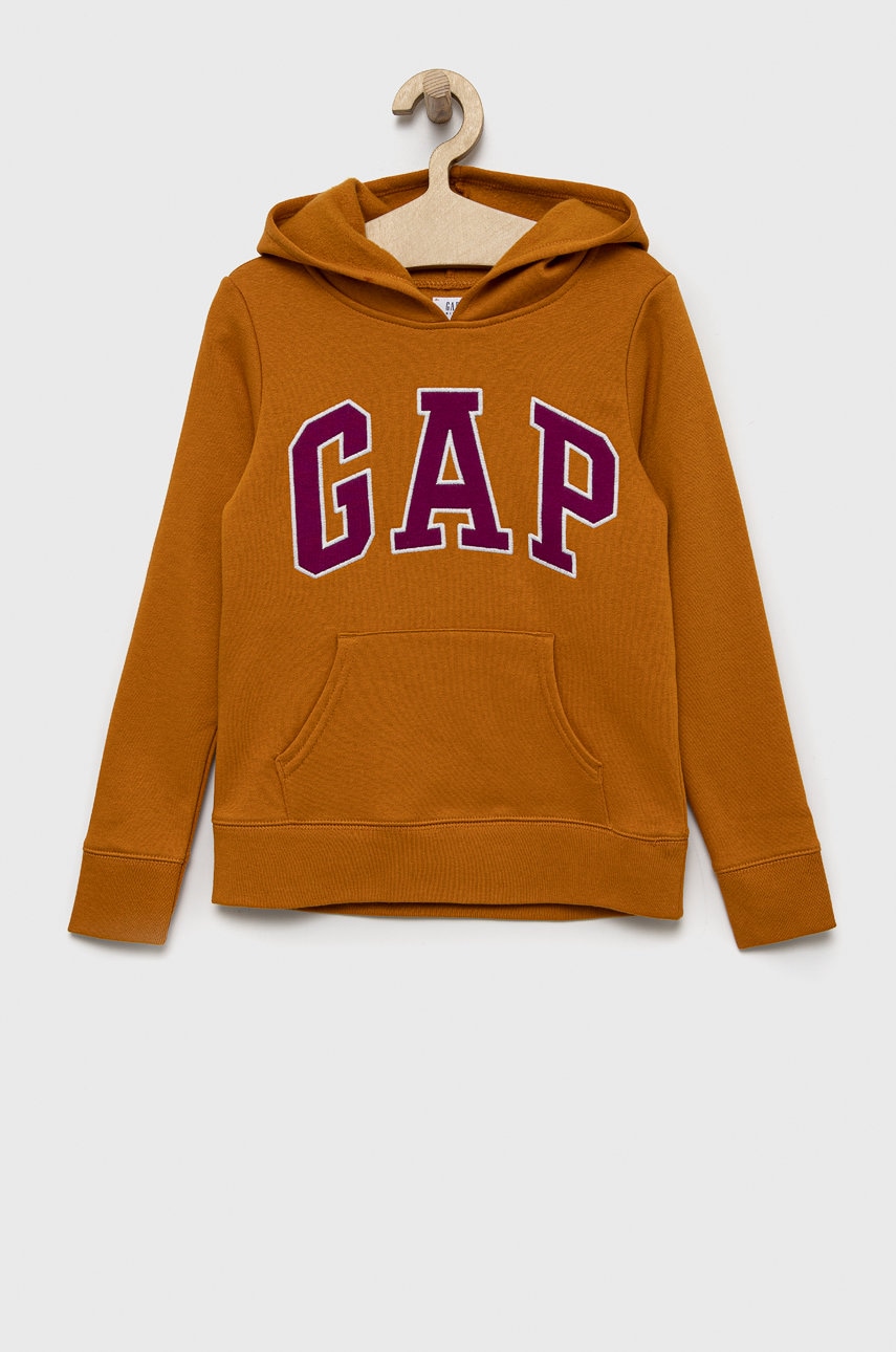 GAP bluza copii culoarea portocaliu, cu imprimeu