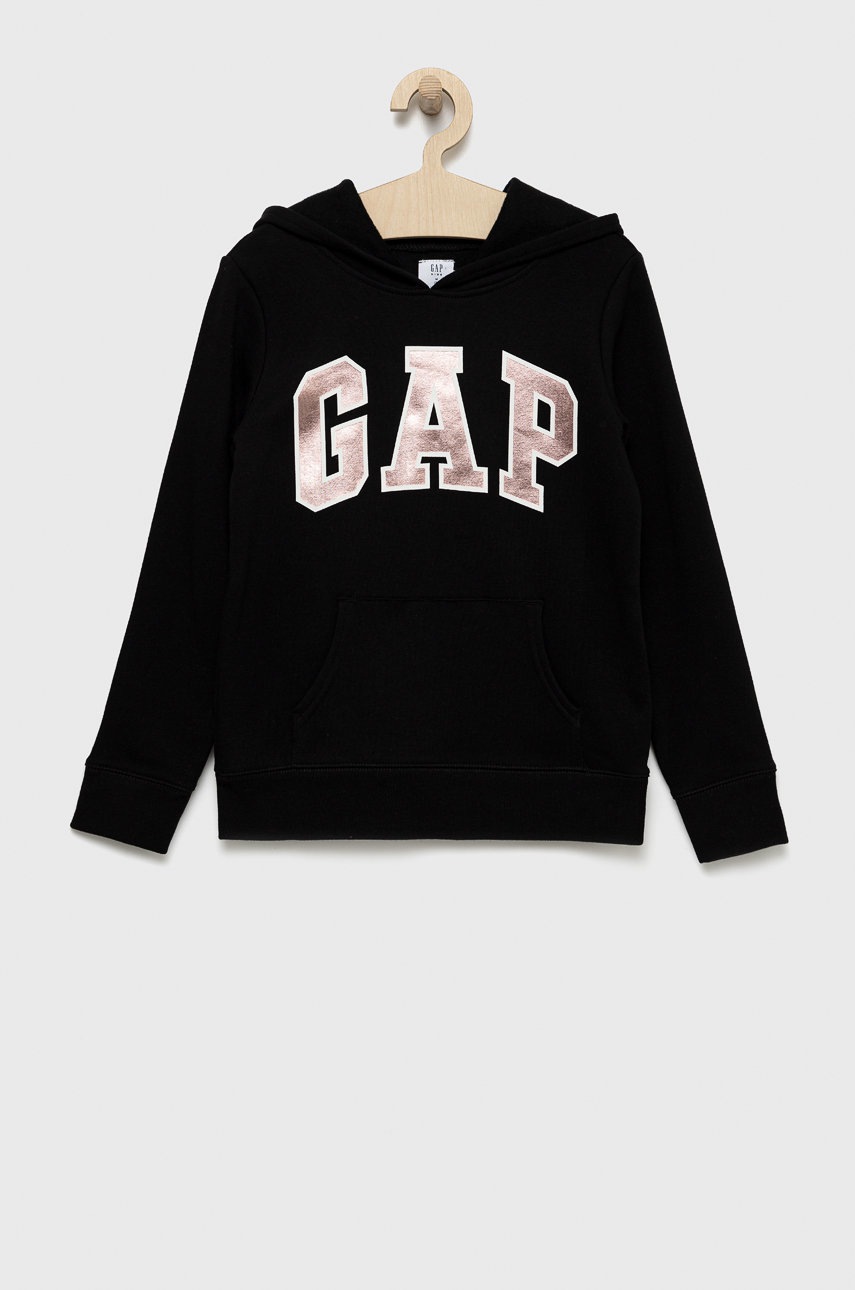 

Детски суичър GAP в черно с принт, Черен